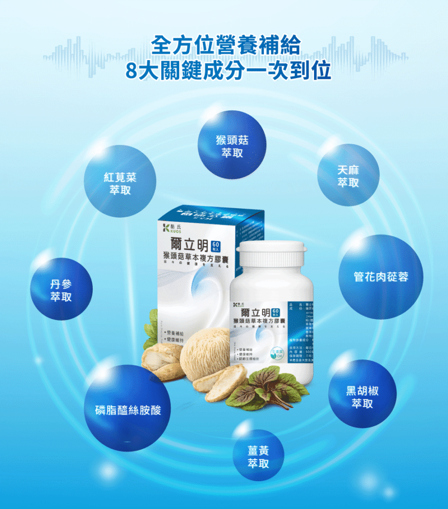 【爾立明】猴頭菇草本複方膠囊 (60粒/盒) 【爾立明】猴頭菇草本複方膠囊