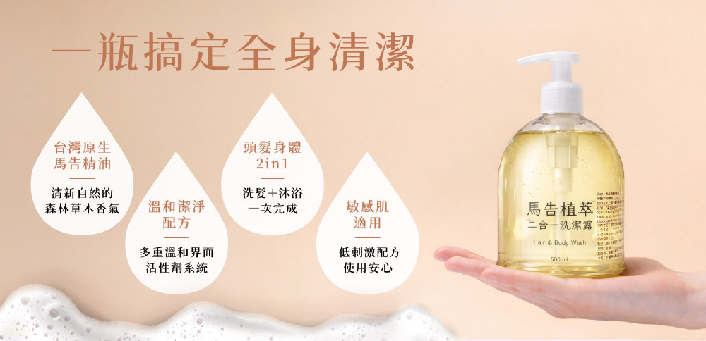 【宥睿】馬告植萃二合一洗潔露